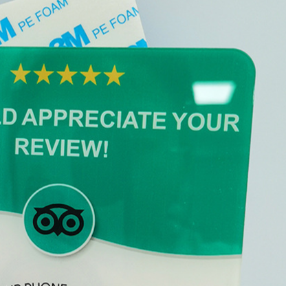 TripAdvisor NFC Review Card Acrylic Sticker
